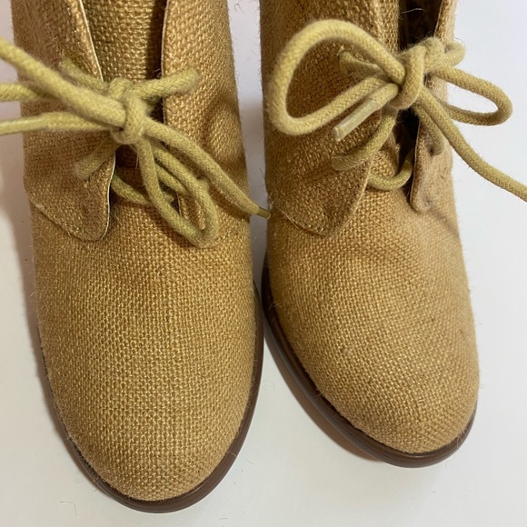 Seychelles Bismuth Canvas Stacked Heel Boots Sz 8 - Picture 2 of 9